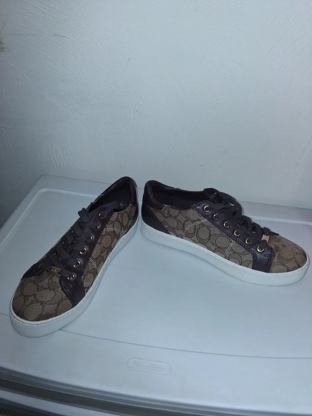 Coach Paddy Brown Signature Canvas Low-Top Sneakers